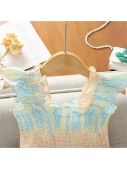 Spaghetti Straps Wing Ruffle Sleeve Princess Girl Dresses -Kids Clothing Shop P 20240618154418254 957