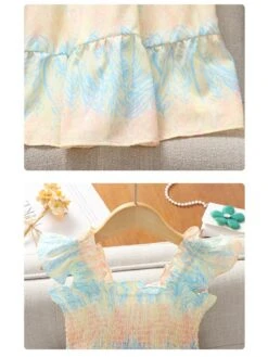 Spaghetti Straps Wing Ruffle Sleeve Princess Girl Dresses -Kids Clothing Shop P 20240618154420193 953