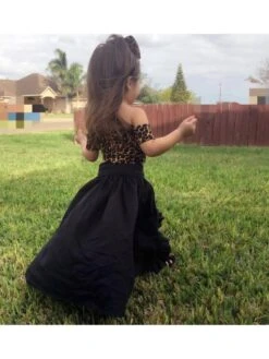 Leopard Stringy Selvedge A-line Girl Clothing Sets -Kids Clothing Shop P 20240618162017244 614