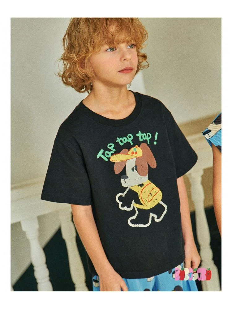 Animal Print Crewneck Loose Boy Tops 1 Animal Print Crewneck Loose Boy Tops