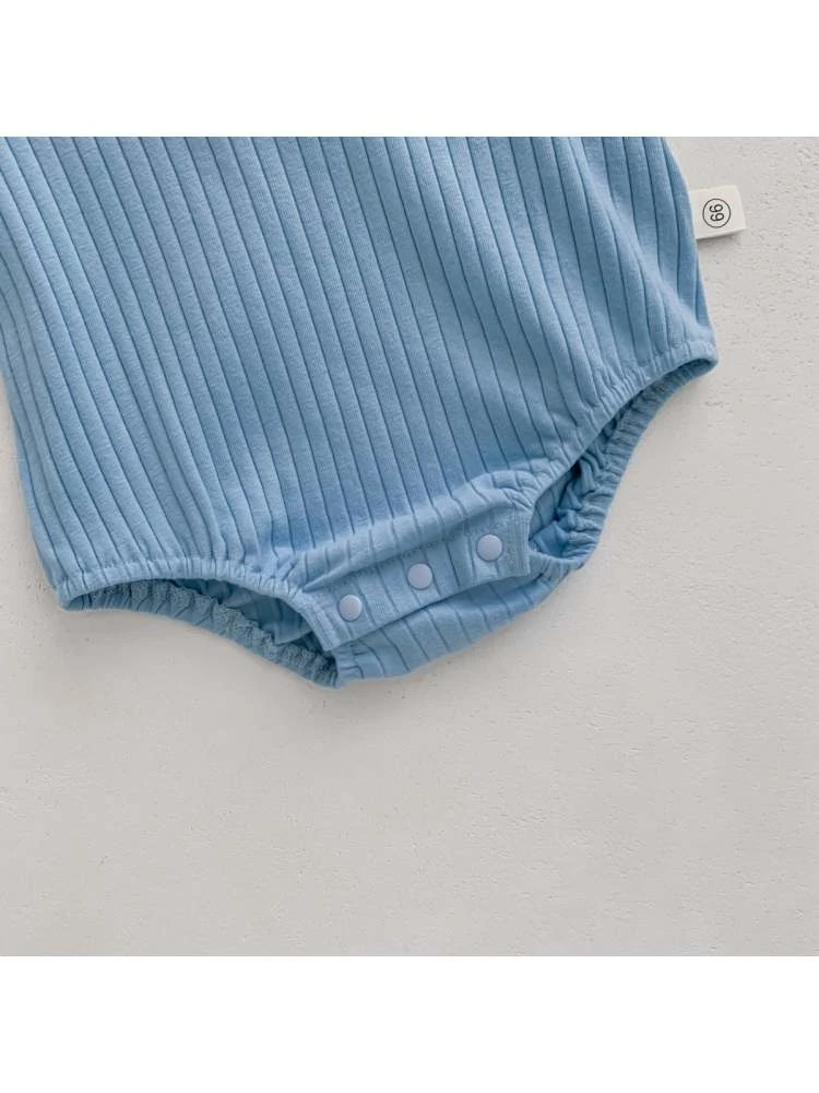 Short Sleeve Cotton Buckle Rompers 7 Short Sleeve Cotton Buckle Rompers - Image 7