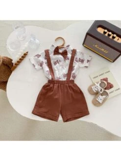 Bow Crewneck Overalls Sets -Kids Clothing Shop P 20240619104439917 334