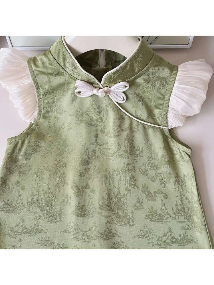 Patchwork Gauze Zipper Girl Dresses 5 Patchwork Gauze Zipper Girl Dresses - Image 5