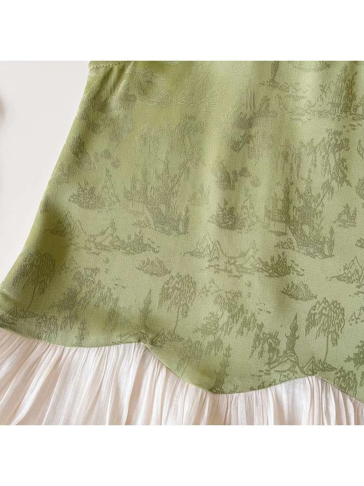 Patchwork Gauze Zipper Girl Dresses 6 Patchwork Gauze Zipper Girl Dresses - Image 6