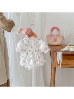 Ruched Cotton Buckle Rompers