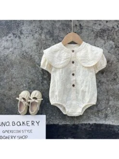 Embroidery Cotton Single Breasted Rompers