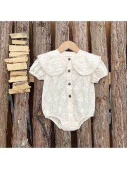 Embroidery Cotton Single Breasted Rompers -Kids Clothing Shop P 20240619121207007 174