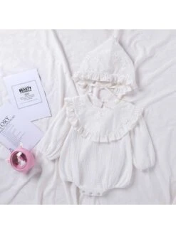 Embroidery Crewneck Cotton Rompers -Kids Clothing Shop P 20240619135221096 873