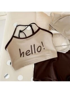 Colorblock Letter Cropped Girl 3 Piece Swimsuit -Kids Clothing Shop P 20240619140434811 174