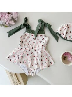 Ruffle Colorblock Tie-wrap Sporty Swimsuits -Kids Clothing Shop P 20240619144018073 310