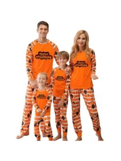 Striped Crewneck Loose Family Sets