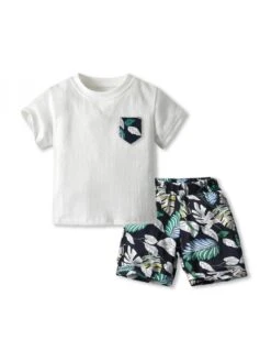 Flower Crewneck Loose Boy Clothing Sets -Kids Clothing Shop P 20240619153207132 813