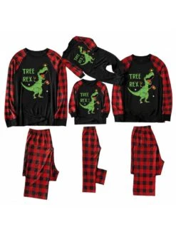 Plaid Crewneck Fitted Family Sets