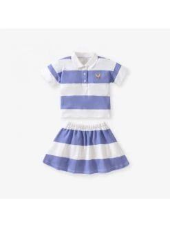 Colorblock Striped Sporty Girl Clothing Sets -Kids Clothing Shop P 20240619155639266 266
