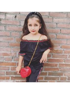 Bow Colorblock Ruffle Girl Clothing Sets