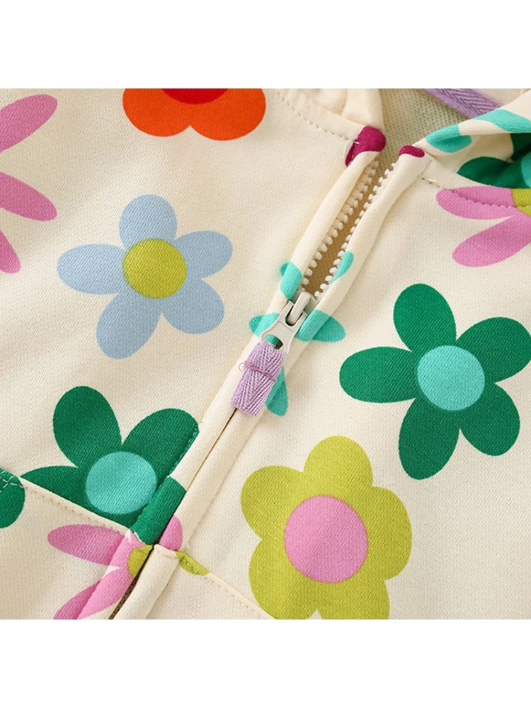 Flower Hooded Cardigan Girl Tops 3 Flower Hooded Cardigan Girl Tops - Image 3