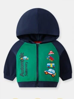 Crewneck Cotton Zipper Boy Coat