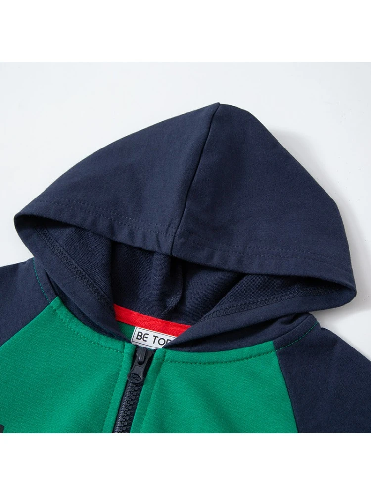 Crewneck Cotton Zipper Boy Coat 2 Crewneck Cotton Zipper Boy Coat - Image 2