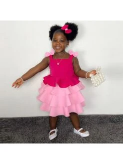 Bow Colorblock Layered Girl Clothing Sets -Kids Clothing Shop P 20240620143203609 455