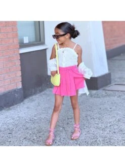 Colorblock Pleated A-line Girl 3 Piece Sets