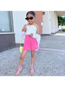 Colorblock Pleated A-line Girl 3 Piece Sets -Kids Clothing Shop P 20240620145204995 695