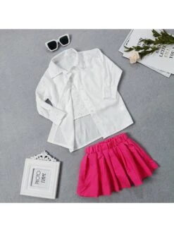 Colorblock Pleated A-line Girl 3 Piece Sets -Kids Clothing Shop P 20240620145205677 328