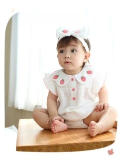 Flower Lacework Cotton Rompers -Kids Clothing Shop P 20240620153607786 788