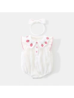 Flower Lacework Cotton Rompers -Kids Clothing Shop P 20240620153610106 223