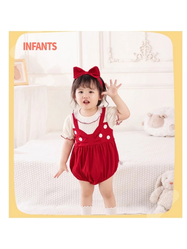 Colorblock Lacework Overalls Rompers 2 Colorblock Lacework Overalls Rompers - Image 2