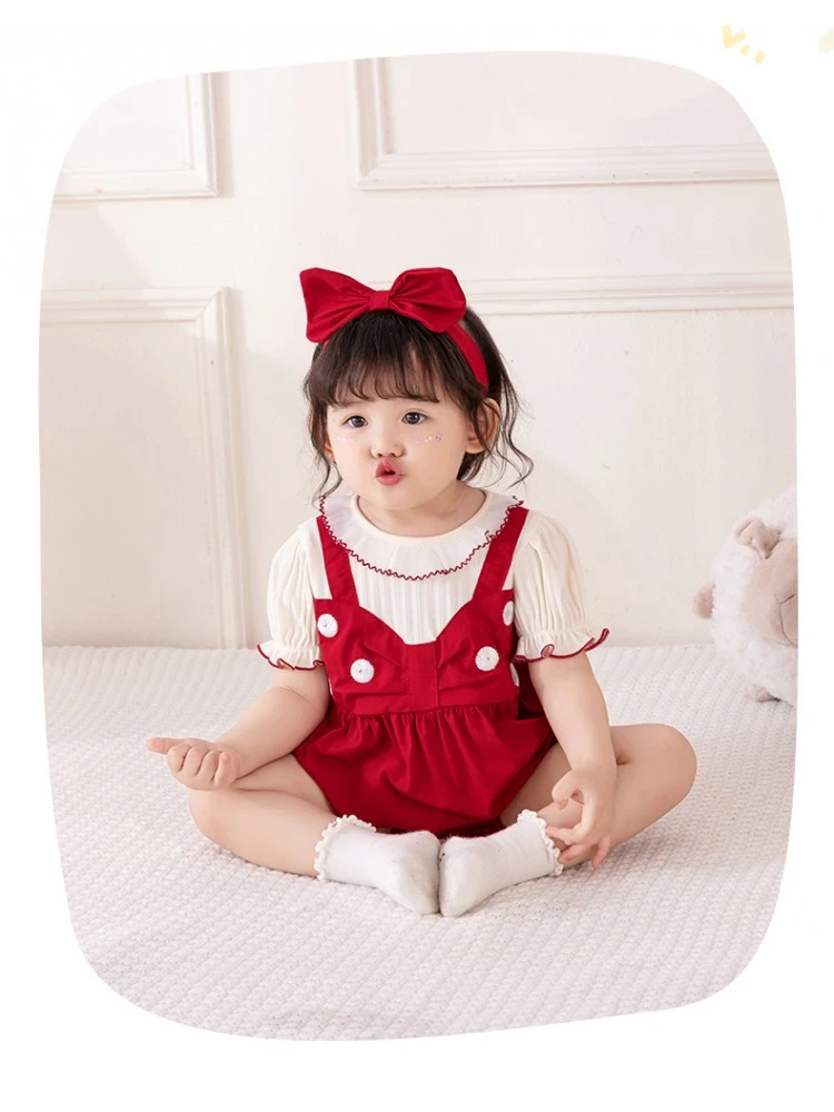 Colorblock Lacework Overalls Rompers 4 Colorblock Lacework Overalls Rompers - Image 4