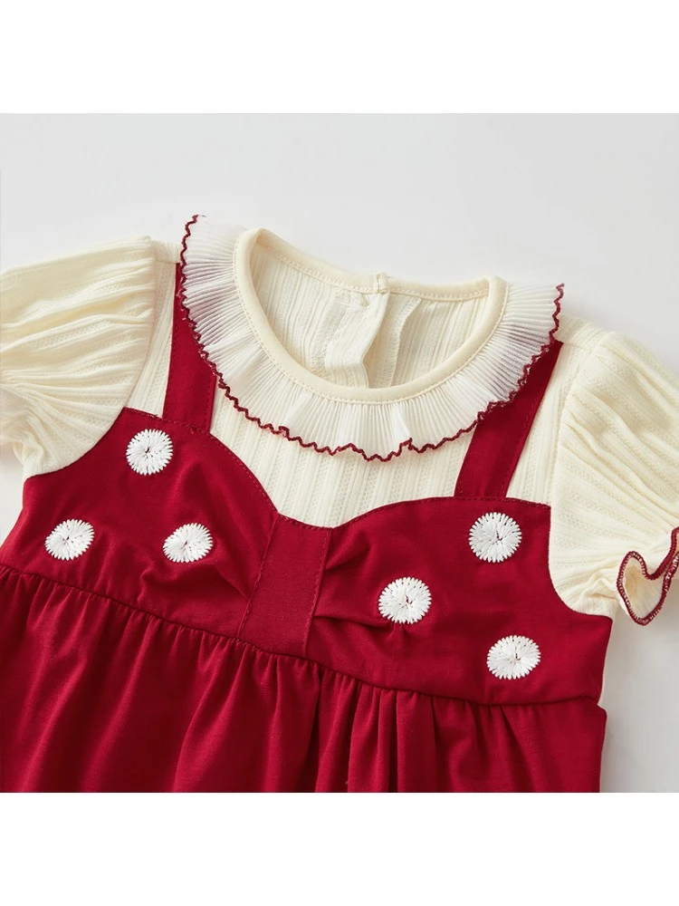 Colorblock Lacework Overalls Rompers 7 Colorblock Lacework Overalls Rompers - Image 7