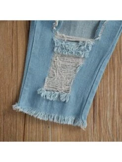 Letter Wear Out Spaghetti Straps Girl Clothing Sets -Kids Clothing Shop P 20240620155222849 251