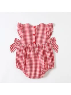 Houndstooth Crewneck Cotton Rompers -Kids Clothing Shop P 20240620160017951 853