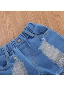 Embroidery Ripped Girl Clothing Sets -Kids Clothing Shop P 20240620162015168 673