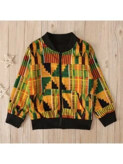 Colorblock Crewneck Long Sleeve Bohemian Boy Coat -Kids Clothing Shop P 20240620172803507 384
