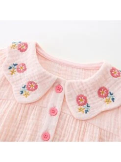 Embroidery Flower Buckle Rompers -Kids Clothing Shop P 20240620175228131 537