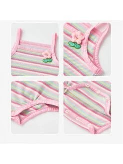 Striped Spaghetti Straps Knitting Rompers -Kids Clothing Shop P 20240620184842891 653