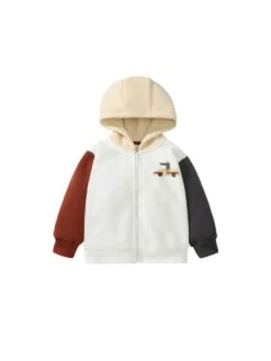 Cartoon Pattern Colorblock Fitted Boy Coat -Kids Clothing Shop P 20240620185622595 153