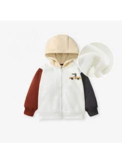 Cartoon Pattern Colorblock Fitted Boy Coat -Kids Clothing Shop P 20240620185623104 297