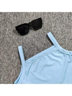 Solid Color Tie-wrap Cropped Girl Clothing Sets -Kids Clothing Shop P 20240621084822726 344