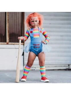 Colorblock Halter Letter Christmas Girl Clothing Sets