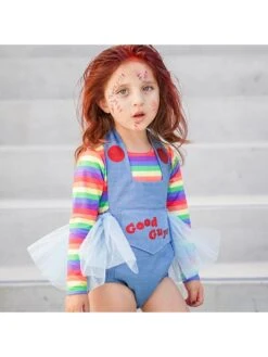 Colorblock Halter Letter Christmas Girl Clothing Sets -Kids Clothing Shop P 20240621090429251 251