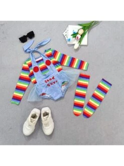 Colorblock Halter Letter Christmas Girl Clothing Sets -Kids Clothing Shop P 20240621090430379 115