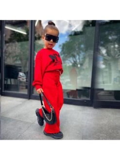 Letter Crewneck Cropped Girl Clothing Sets -Kids Clothing Shop P 20240621092435333 754