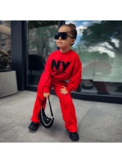 Letter Crewneck Cropped Girl Clothing Sets -Kids Clothing Shop P 20240621092435763 394