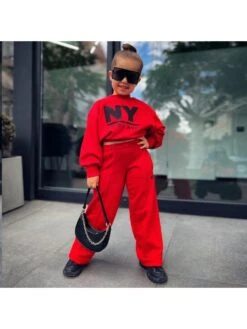 Letter Crewneck Cropped Girl Clothing Sets -Kids Clothing Shop P 20240621092436246 610