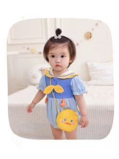 Bow Colorblock Cotton Rompers -Kids Clothing Shop P 20240621092453690 627