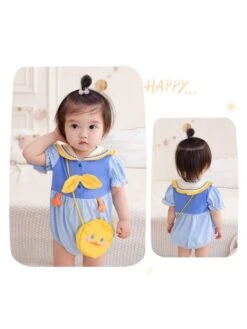 Bow Colorblock Cotton Rompers -Kids Clothing Shop P 20240621092454769 642