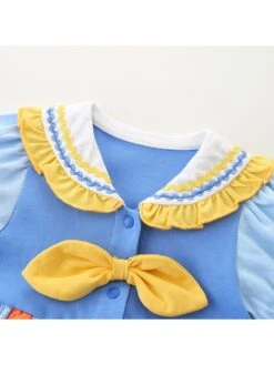 Bow Colorblock Cotton Rompers -Kids Clothing Shop P 20240621092455876 337