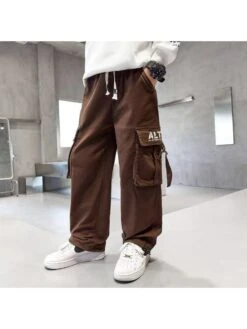 Tie-wrap Cotton Mid-rise Boy Pants